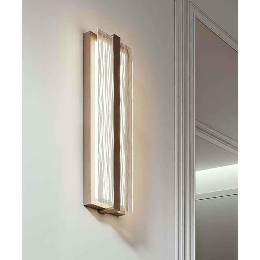 AFX Lighting Gallery 1Lt 20" LED Sconce, Nickel/Frosted Clear