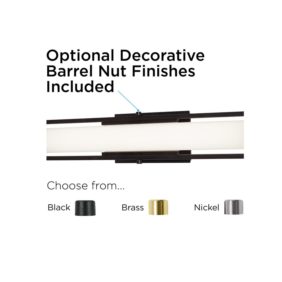 1 Light LED 24" Bathroom Vanity Light, Black