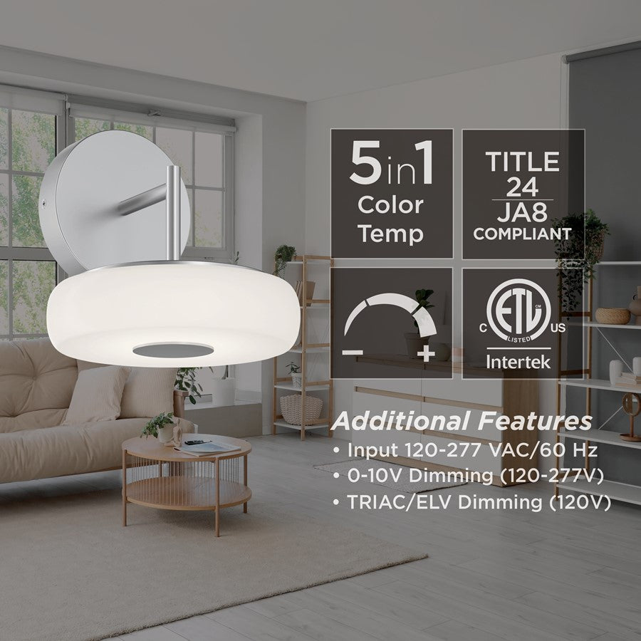 AFX Lighting June 1 Light 8" Wall Sconce, Black/White