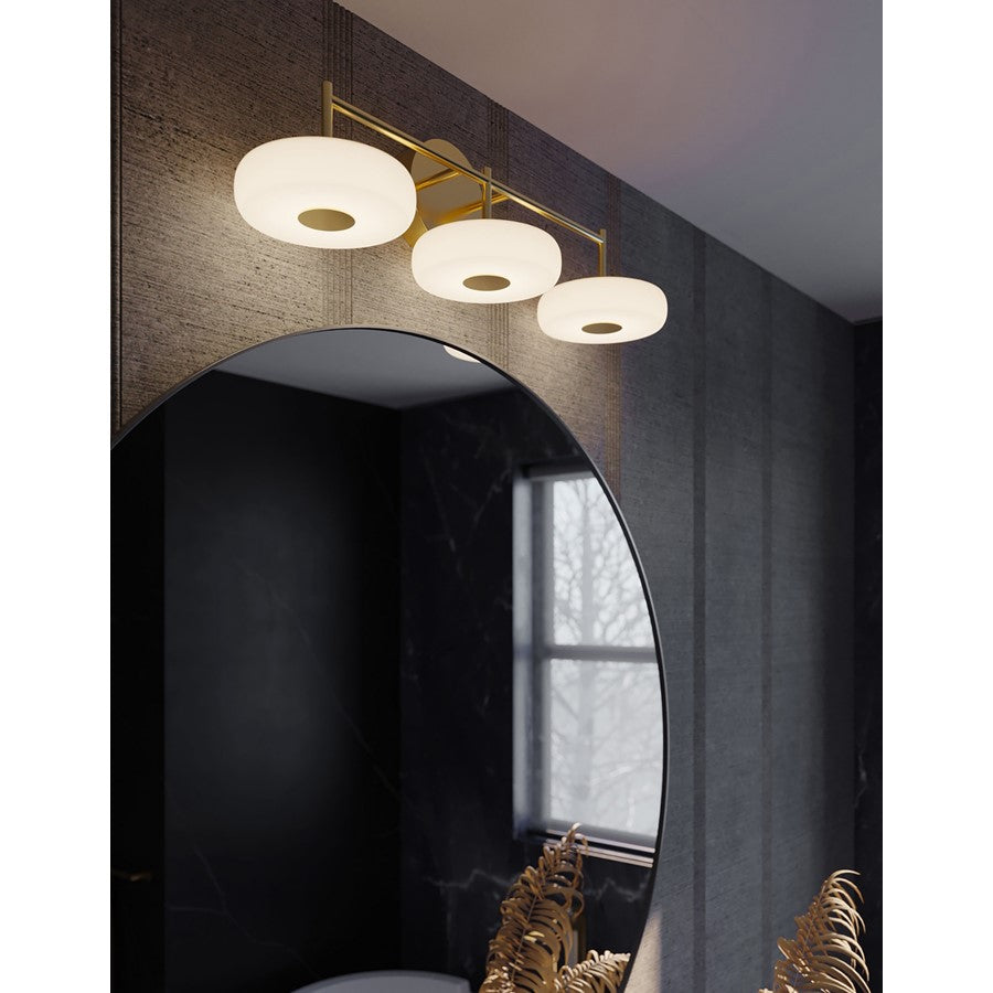 AFX Lighting June 1 Light 30" Vanity Light, Brass/White