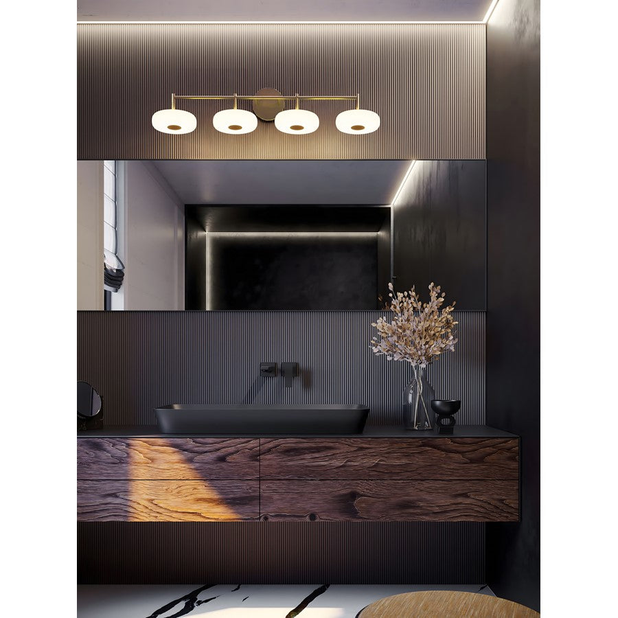 AFX Lighting June 4 Light Vanity Light, Brass/White