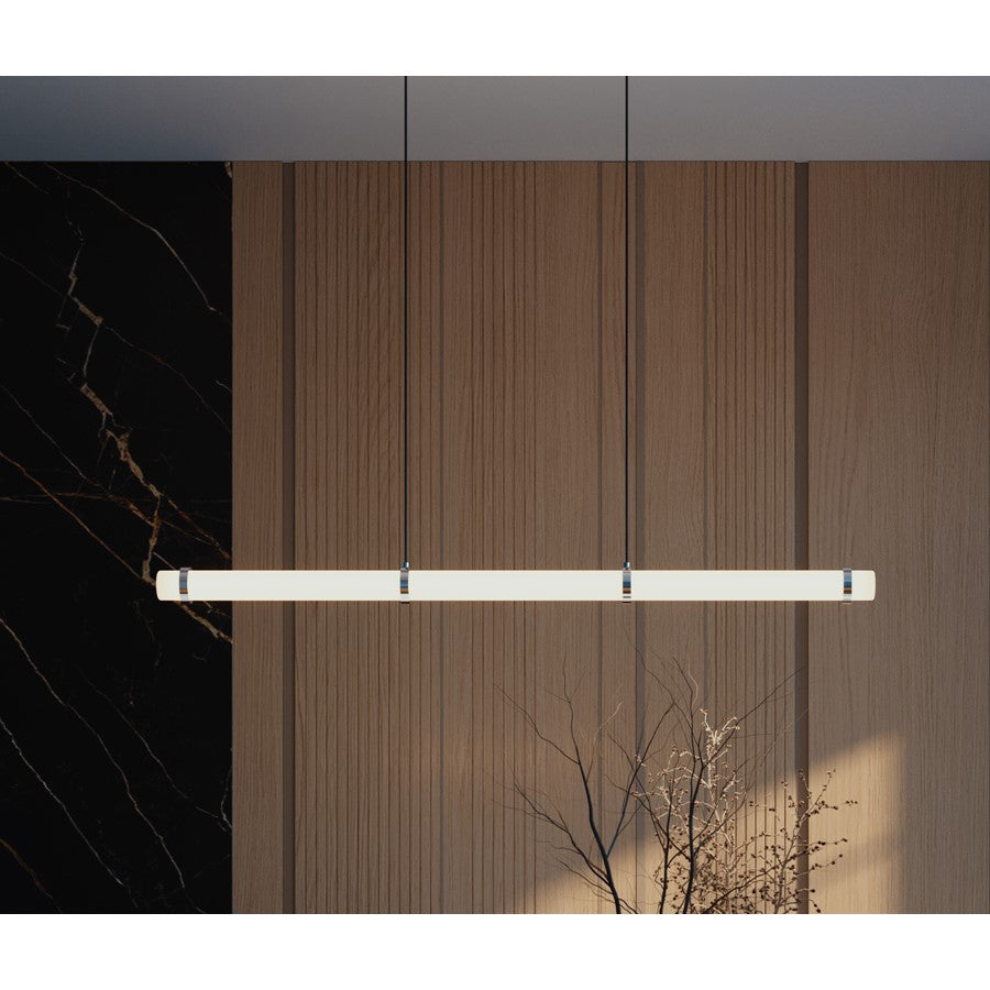 AFX Lighting Miami 1Lt Linear Pendant, Polished Chrome/White