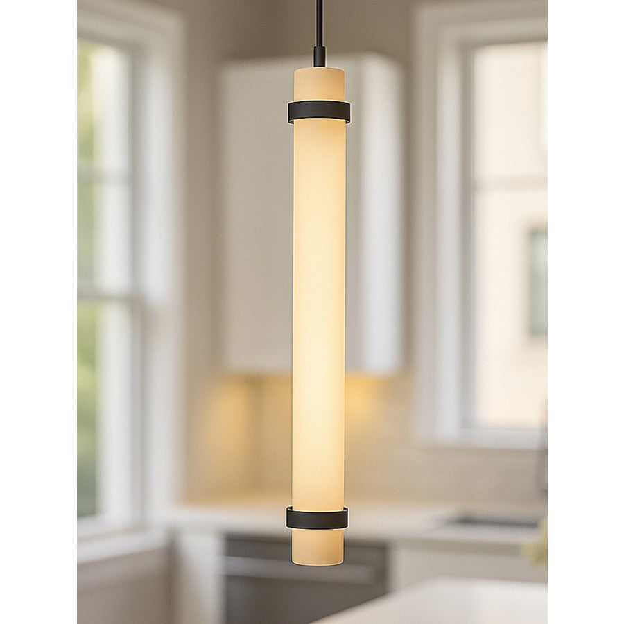 AFX Lighting Miami 1 Light 24" Pendant, Black/White