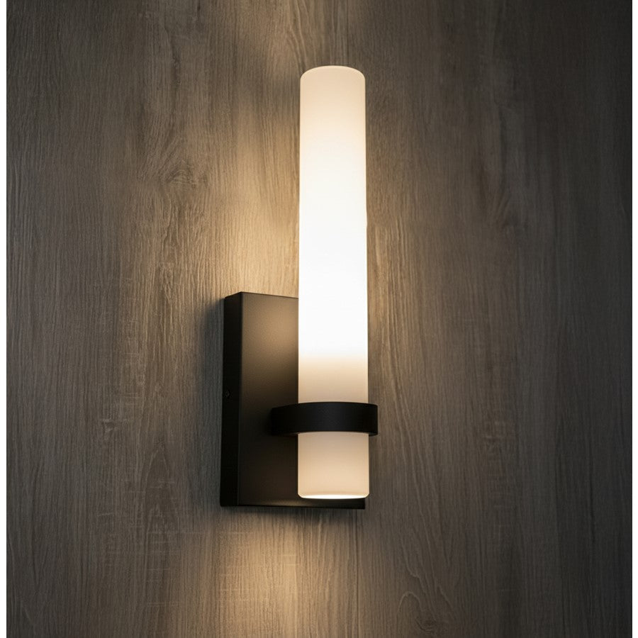 AFX Lighting Miami 1 Light Sconce, Black/White