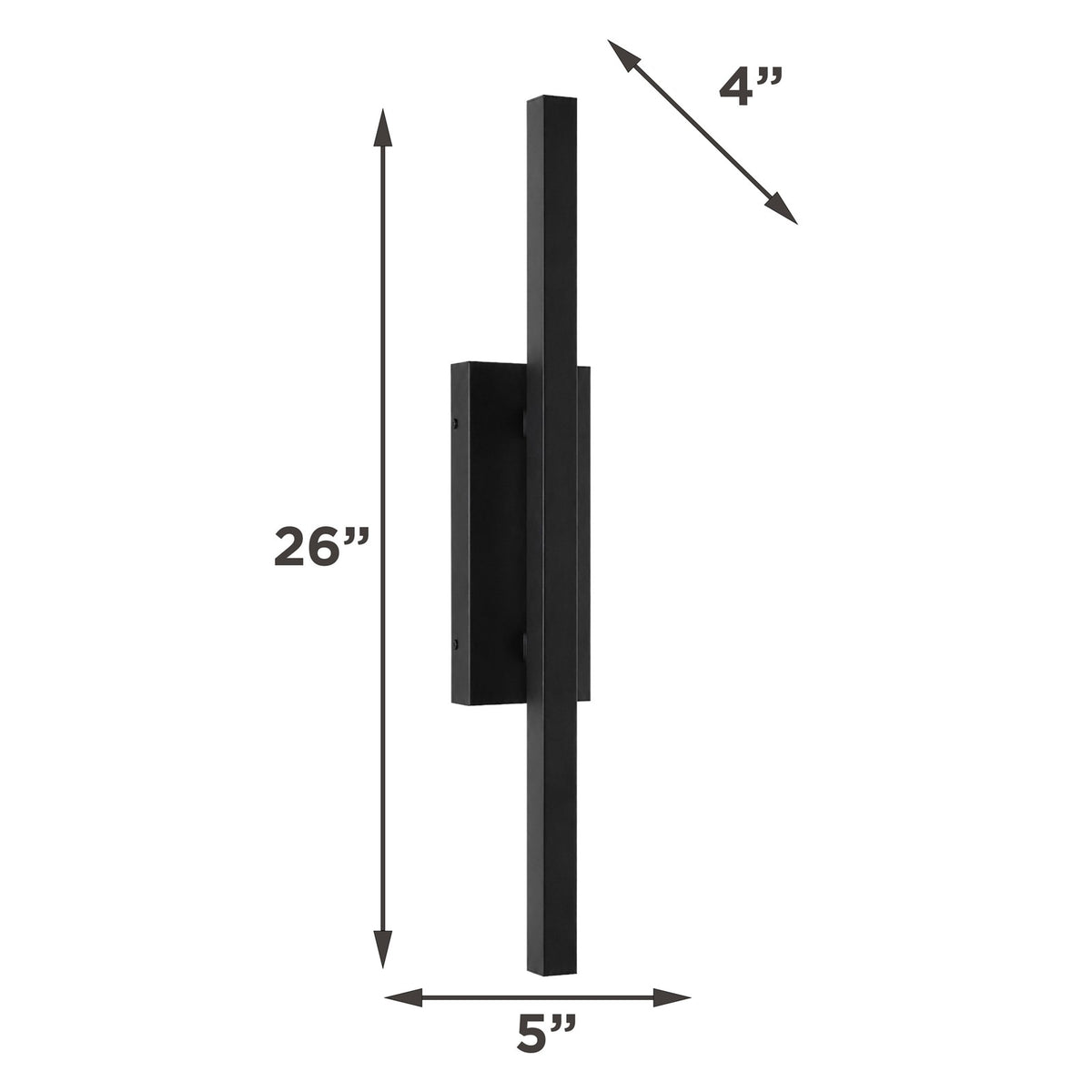 AFX Mono 26in 1-Light Outdoor Wall Sconce | Modern Black and White Acrylic | Patio & Entryway | 5 x 4 x 26 in | Model MNOW0526LAJUDBK