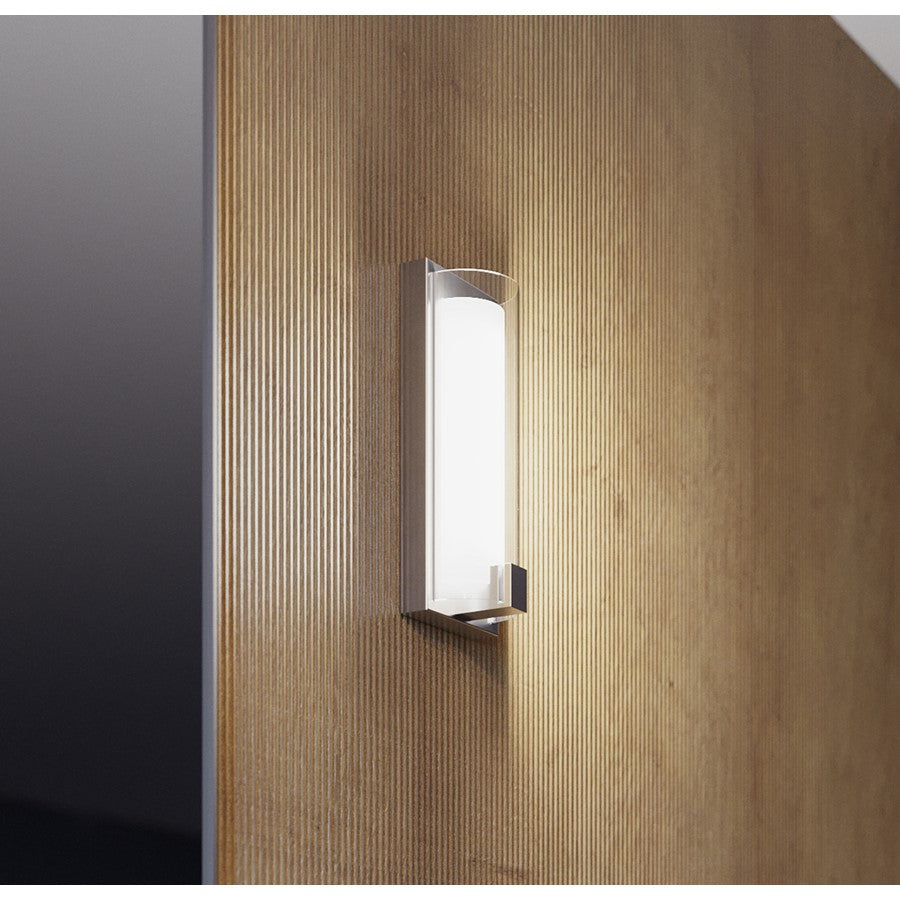 AFX Lighting Mesa 1 Light Sconce, Satin Nickel/Clear, White