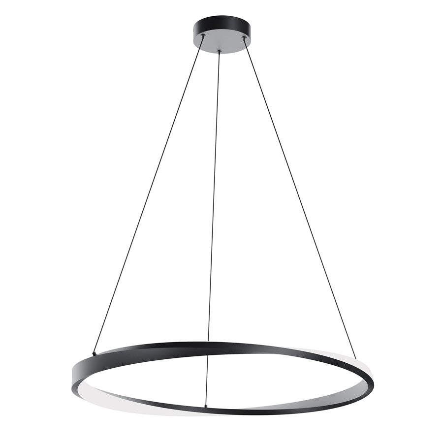 AFX Lighting Oberon 1 Light 32" Pendant, Black/White