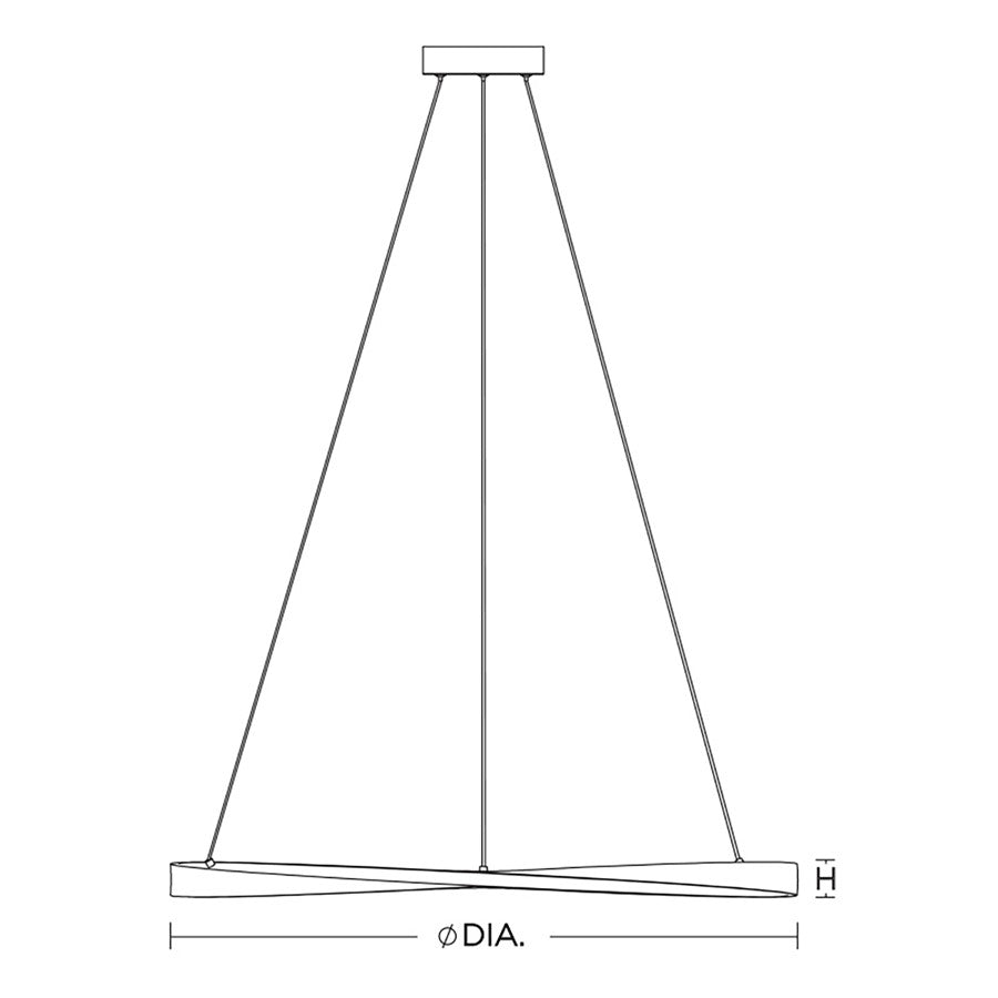 AFX Lighting Oberon 1Lt 40'' LED Pendant, Brass/White