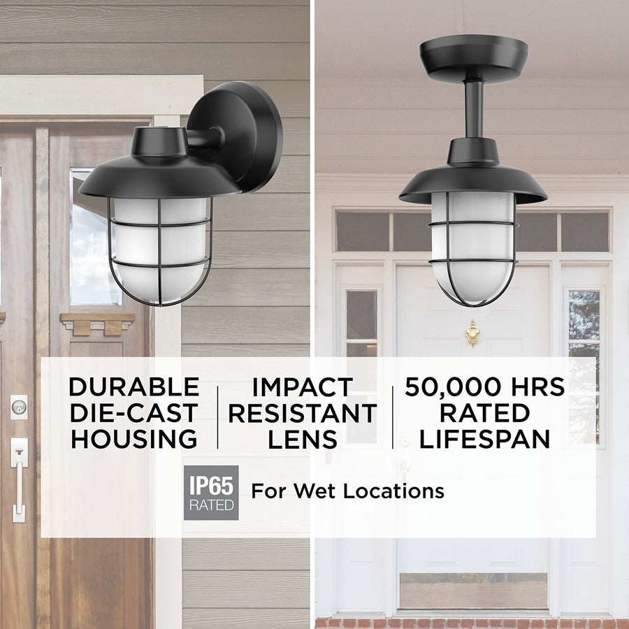 AFX Lighting Odell 1LT 9'' Outdoor LED Sconce, Black/Black