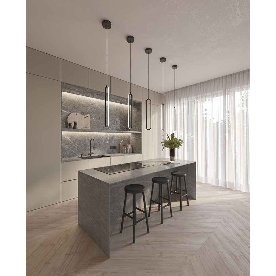 AFX Lighting Sienna 1LT 24'' 1-Light LED Pendant, Black/White