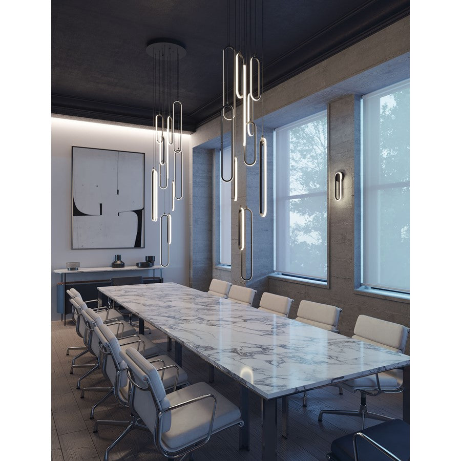 12 Light LED 18" Round Pendant, Black