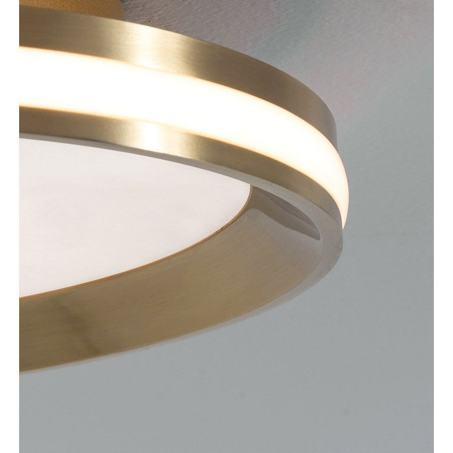AFX Lighting Sona 1LT 16'' LED Flush Mount, Satin Brass/White