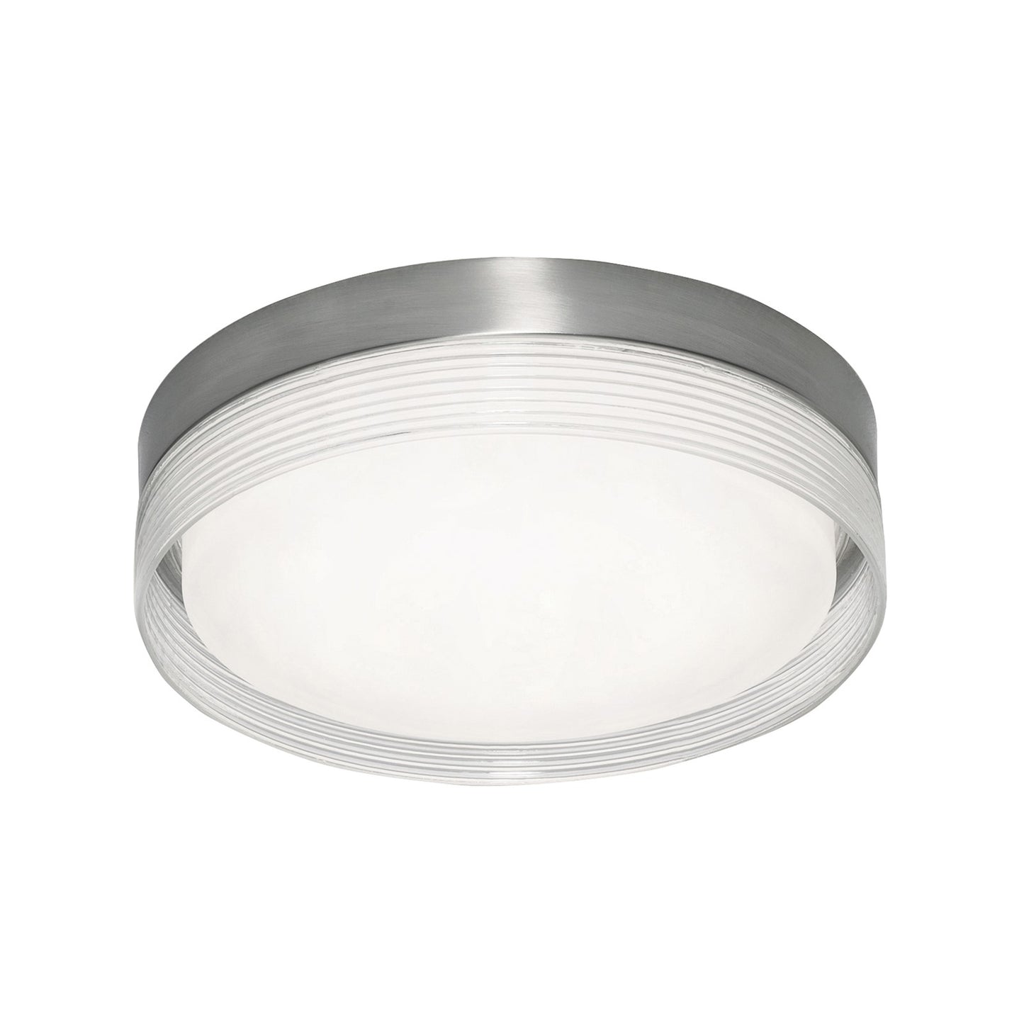 AFX Lighting Tribeca 1 Light 16" Flush Mount, Satin Nickel/Clear