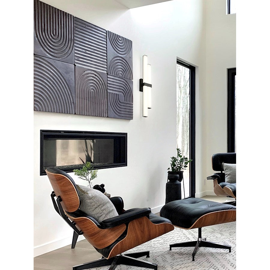 2 Light 25" Bathroom Vanity Light, Matte Black