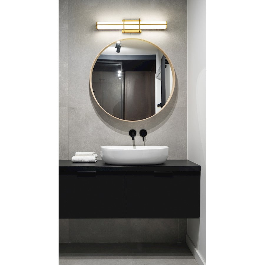 1 Light 25" Bathroom Vanity Light, Modern Gold