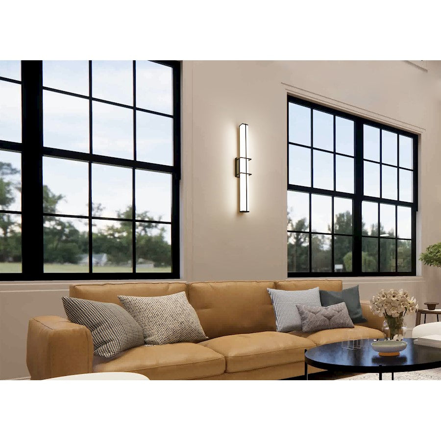 1 Light 32" Bathroom Vanity Light, Matte Black