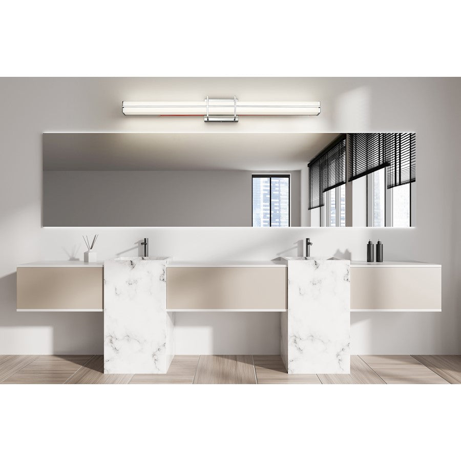 1 Light 40" Bathroom Vanity Light, Chrome