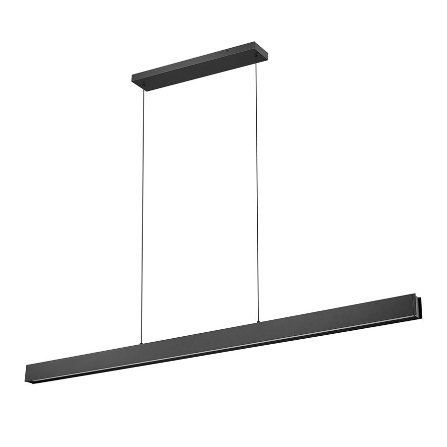 Z-Lite Hudson 1 Light Linear Chandelier, Matte Black/Frosted