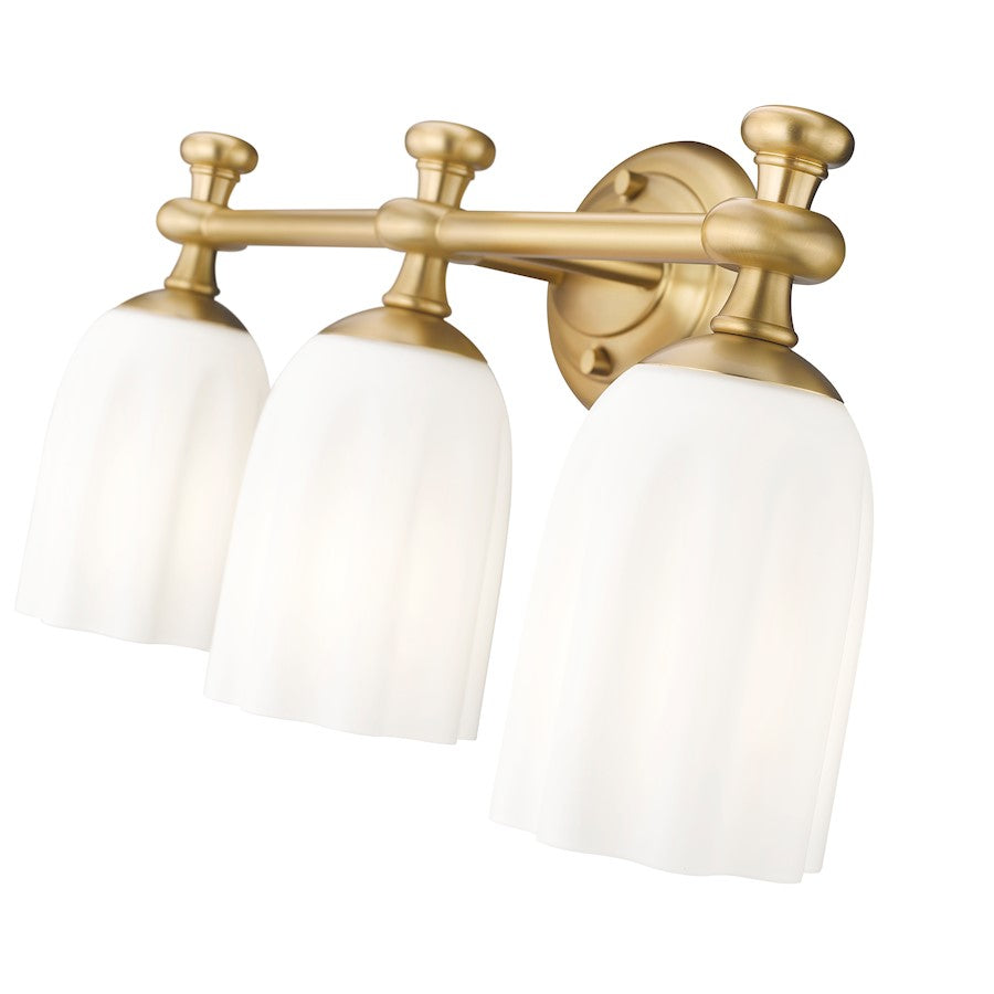 3 Light 22" Bathroom Vanity Light, Modern Gold