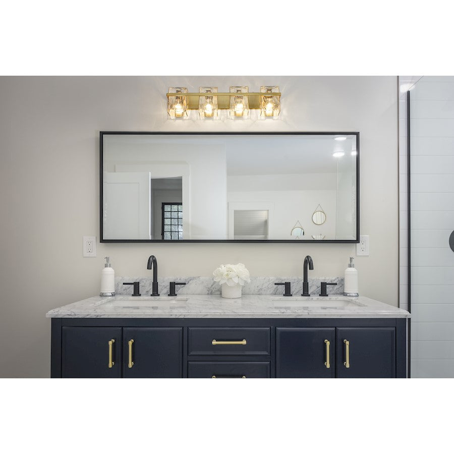 4 Light Bathroom Vanity Light, Clear