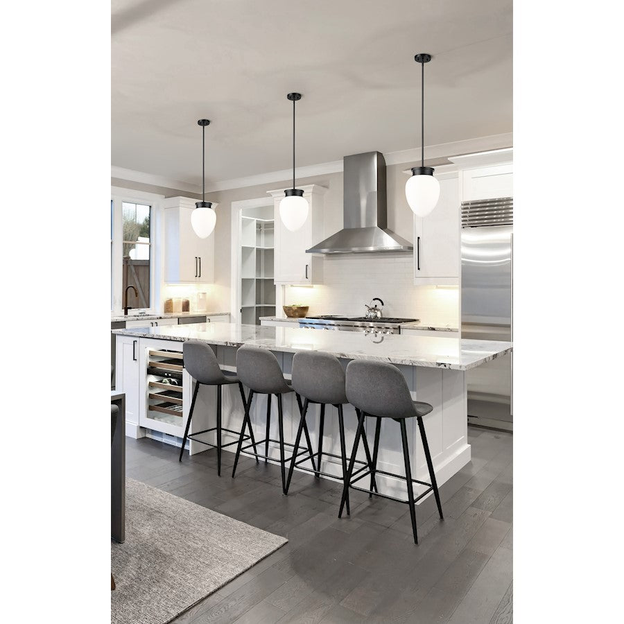 1 Light 10" Pendant, Matte Black