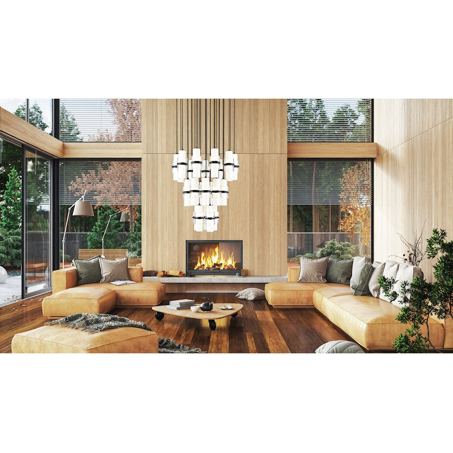 27 Light Chandelier, Matte Black