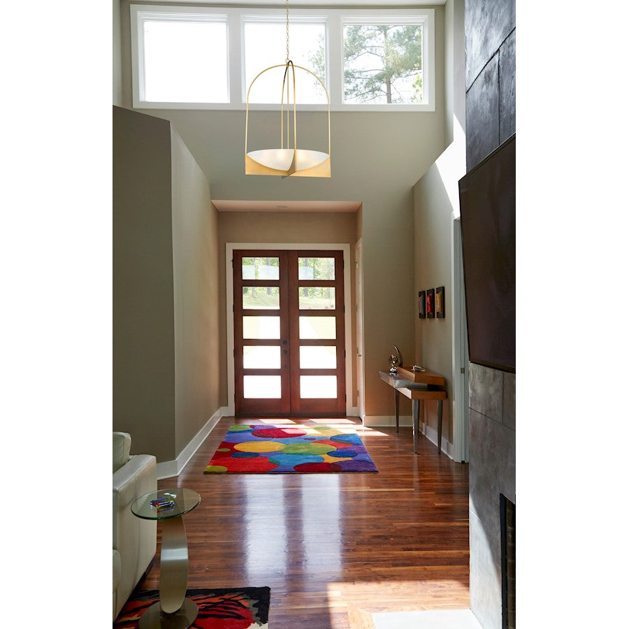 6 Light Chandelier, Modern Gold