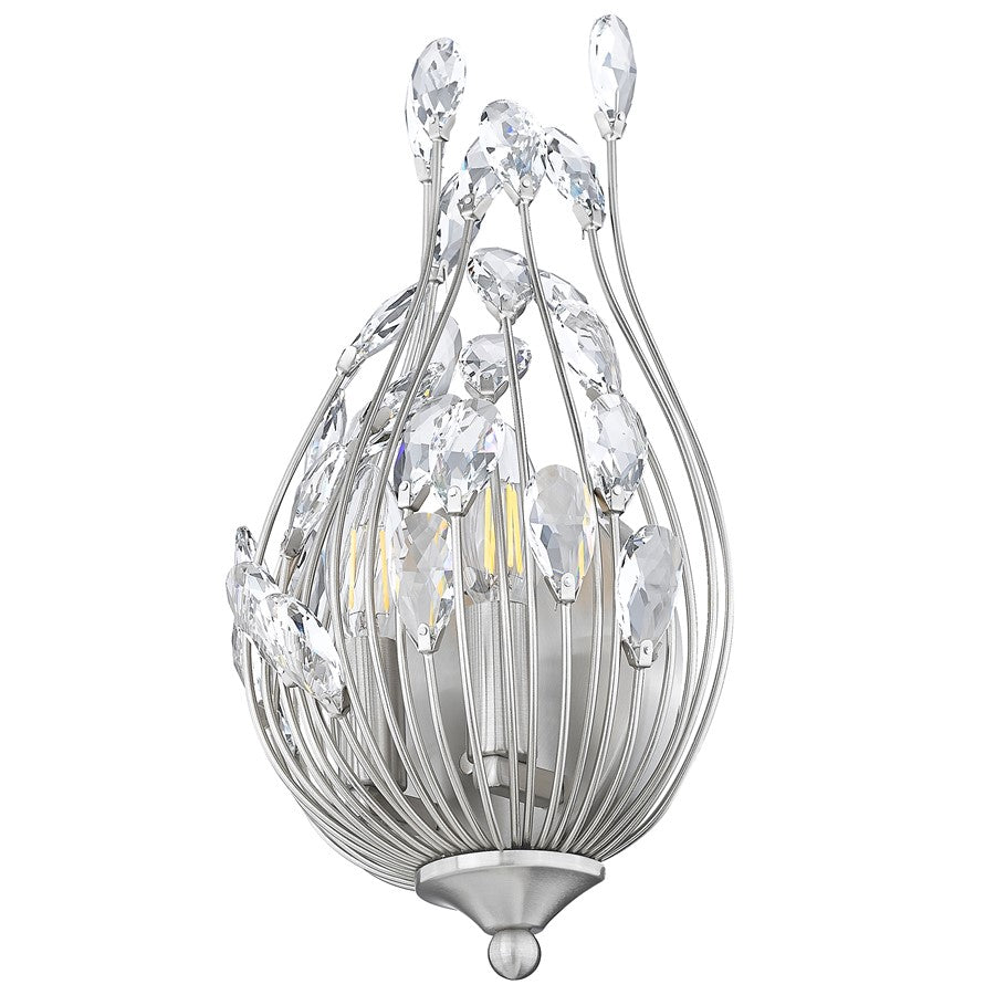 Z-Lite Gabriella 2 Light Wall Sconce, Brushed Nickel