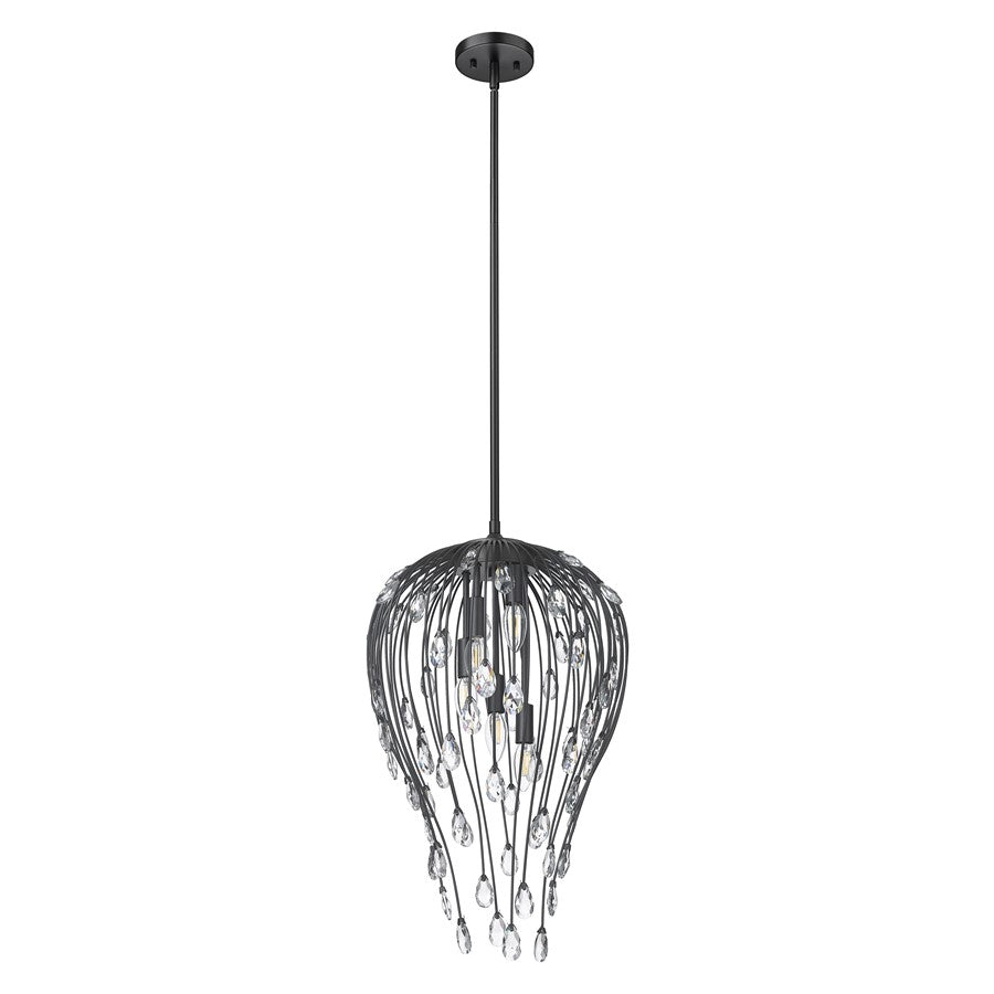 Z-Lite Gabriella 5 Light Pendant, Matte Black