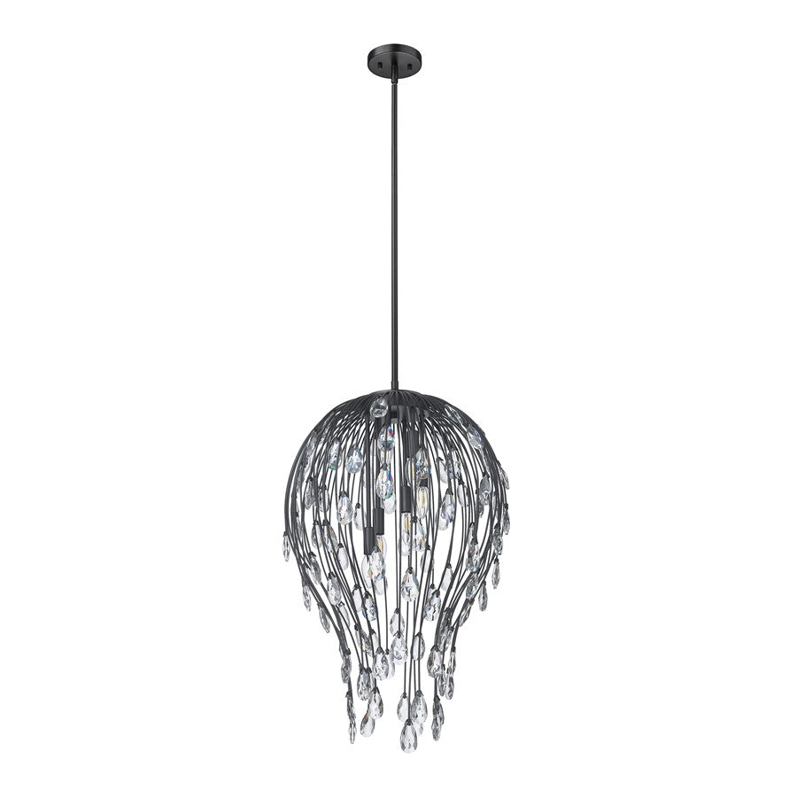 Z-Lite Gabriella 6 Light Pendant, Matte Black