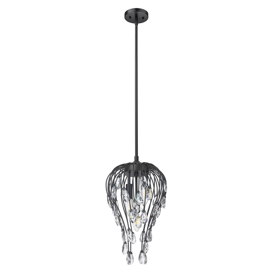 Z-Lite Gabriella 3 Light Pendant, Matte Black
