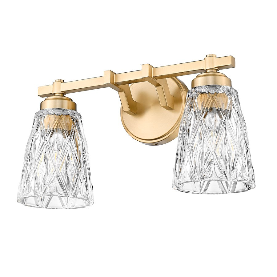 Z-Lite Andree 2 Light Vanity, Modern Gold/Clear