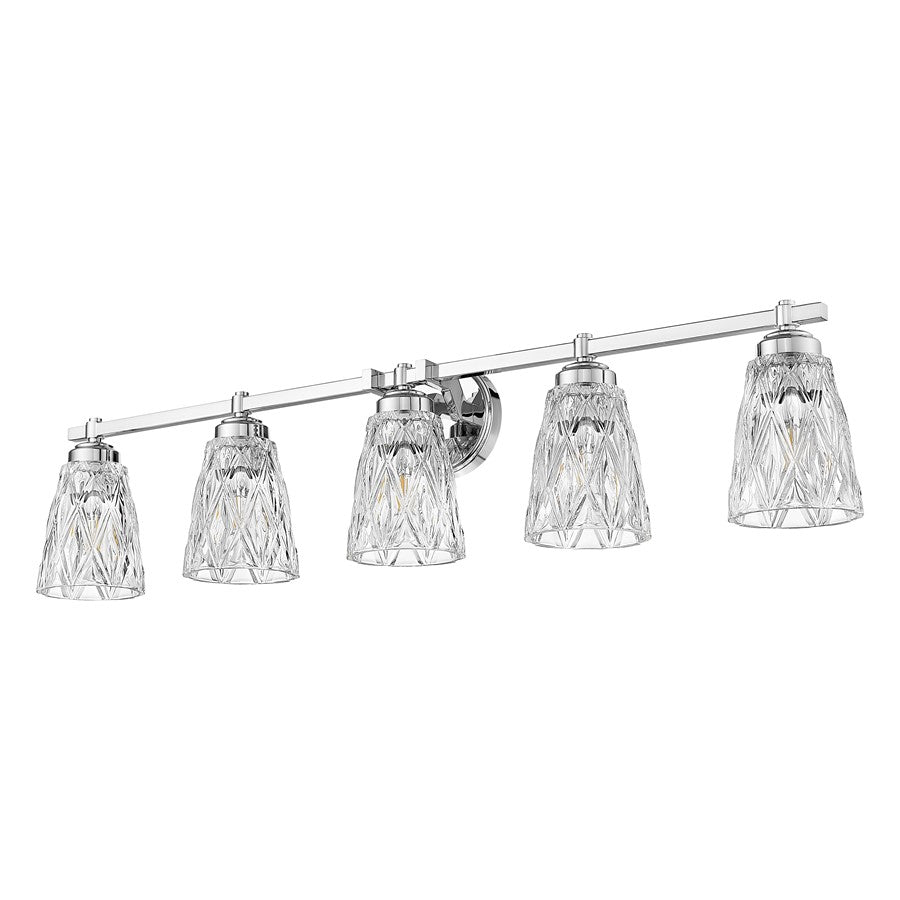Z-Lite Andree 5 Light Vanity, Chrome /Clear