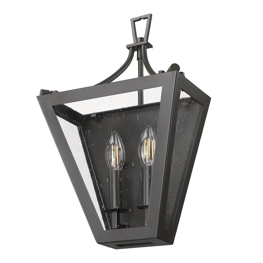 Z-Lite Montalcino 2 Light Wall Sconce, Iron Ore/Clear Seedy