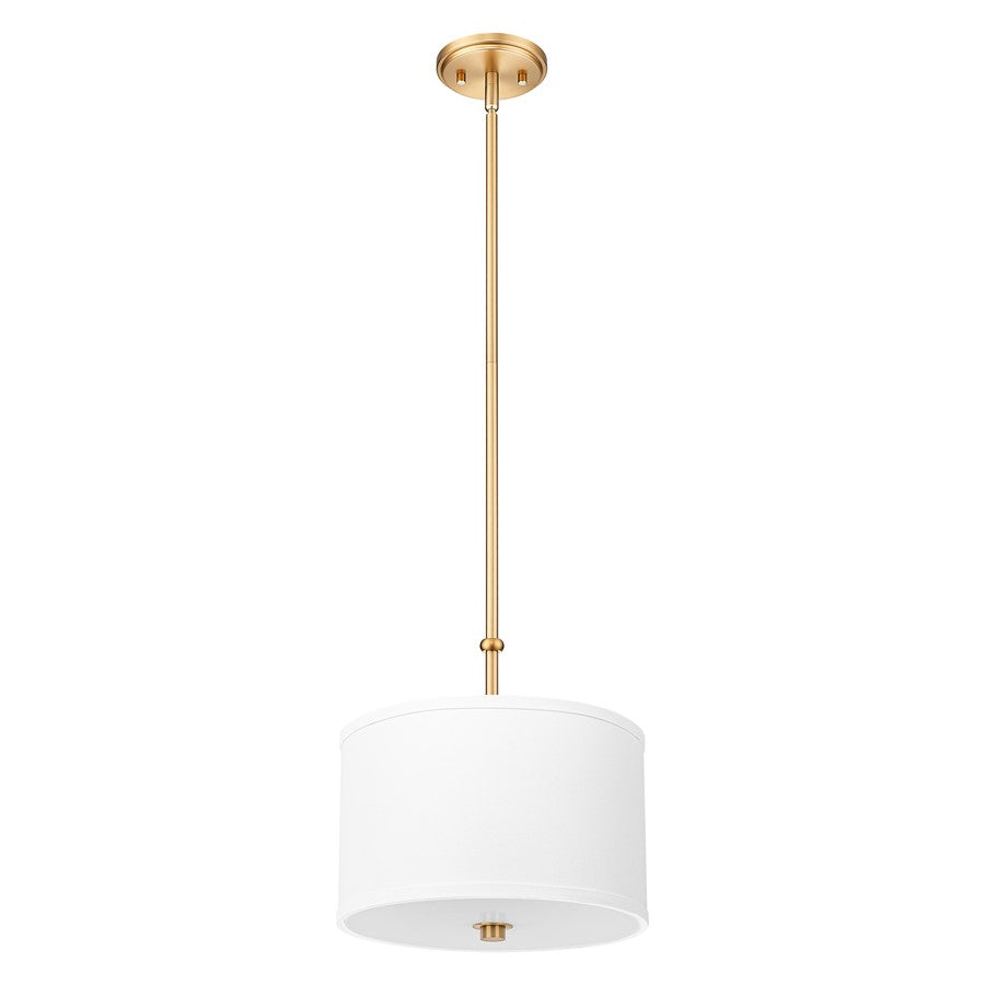 Z-Lite Linden 1 Light 12" Pendant, Modern Gold/White