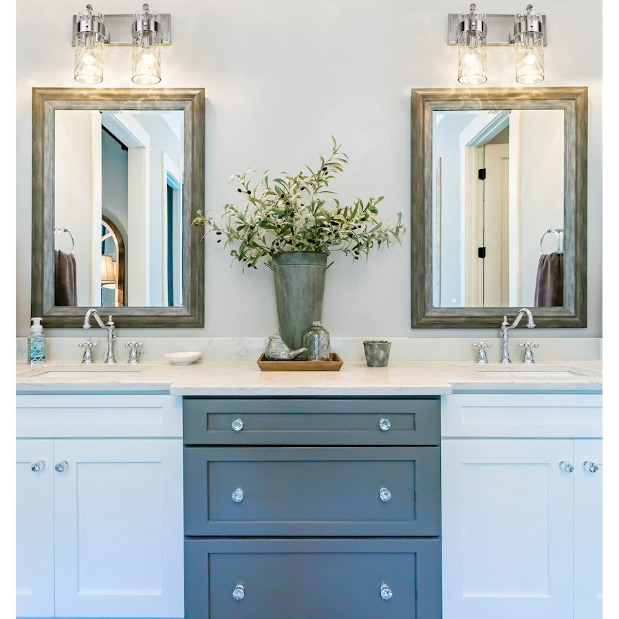 2 Light Bathroom Vanity Light, Clear