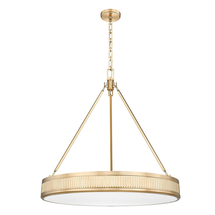 Z-Lite Quinn 3 Light 32" Pendant, Modern Gold/White