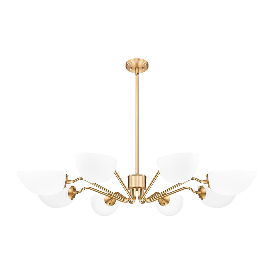 Z-Lite Breton 8 Light Chandelier, Modern Gold/White