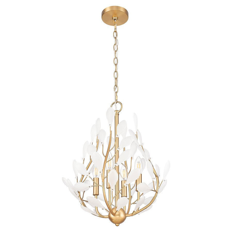 Z-Lite Claudine 4 Light Chandelier, Modern Gold/Frosted