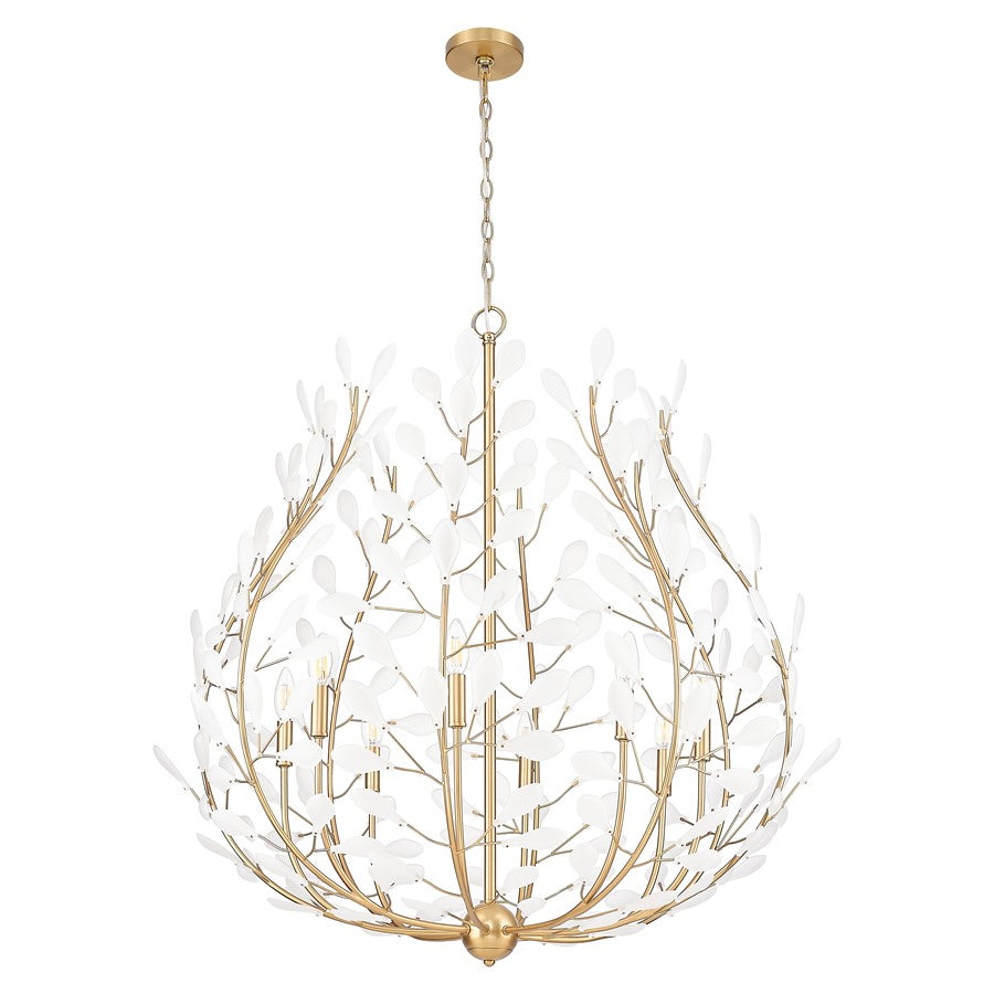 Z-Lite Claudine 8 Light Chandelier, Modern Gold/Frosted