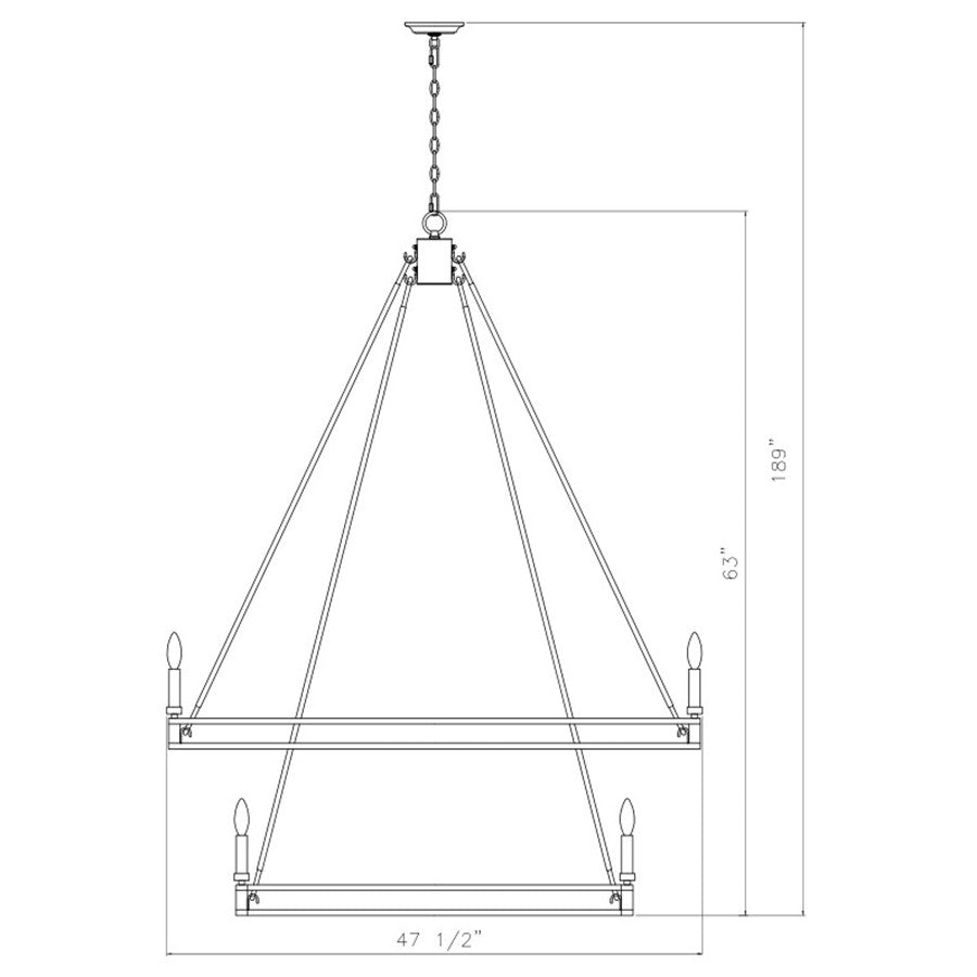 Z-Lite Dennison 47.5in 20-Light Chandelier | Transitional Signature Brass Steel | Dining Room & Entryway | 47.5 x 47.5 x 63 in | Model 4005-20SBR
