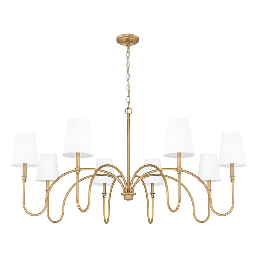 Z-Lite Jisele 8 Light Chandelier, Rubbed Brass/White