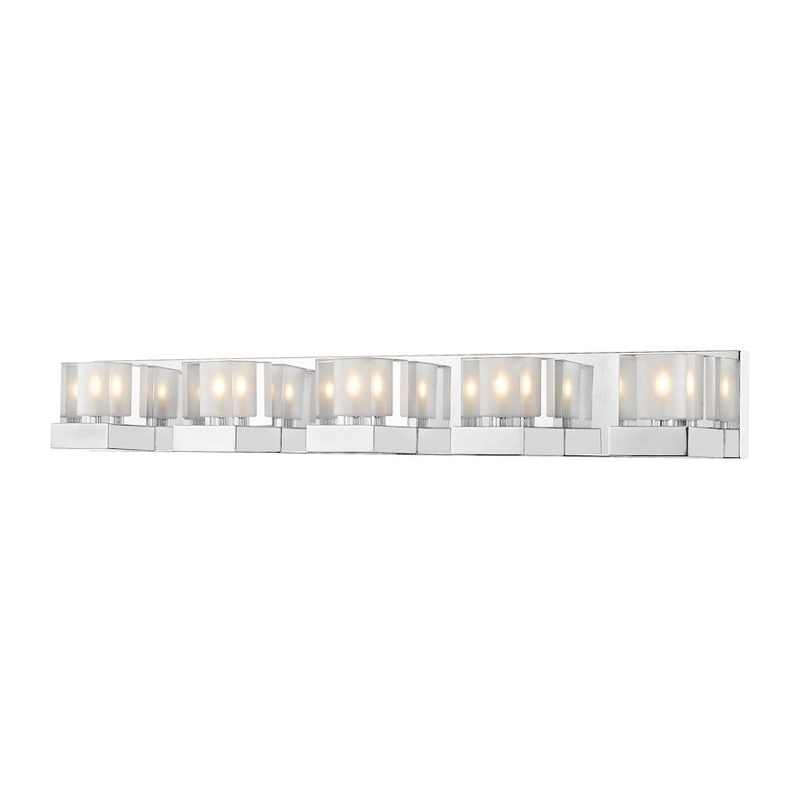 5 Light Fallon 34" Bathroom Vanity Light, Chrome