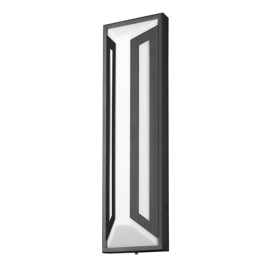 Z-Lite Banff 2Lt 22" Outdoor Wall Light, Sand Black/Opal Etched