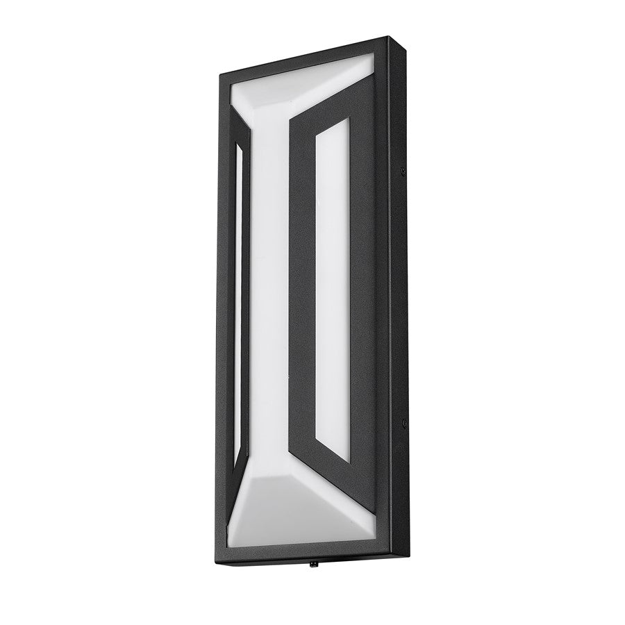 Z-Lite Banff 2Lt 16" Outdoor Wall Light, Sand Black/Opal Etched