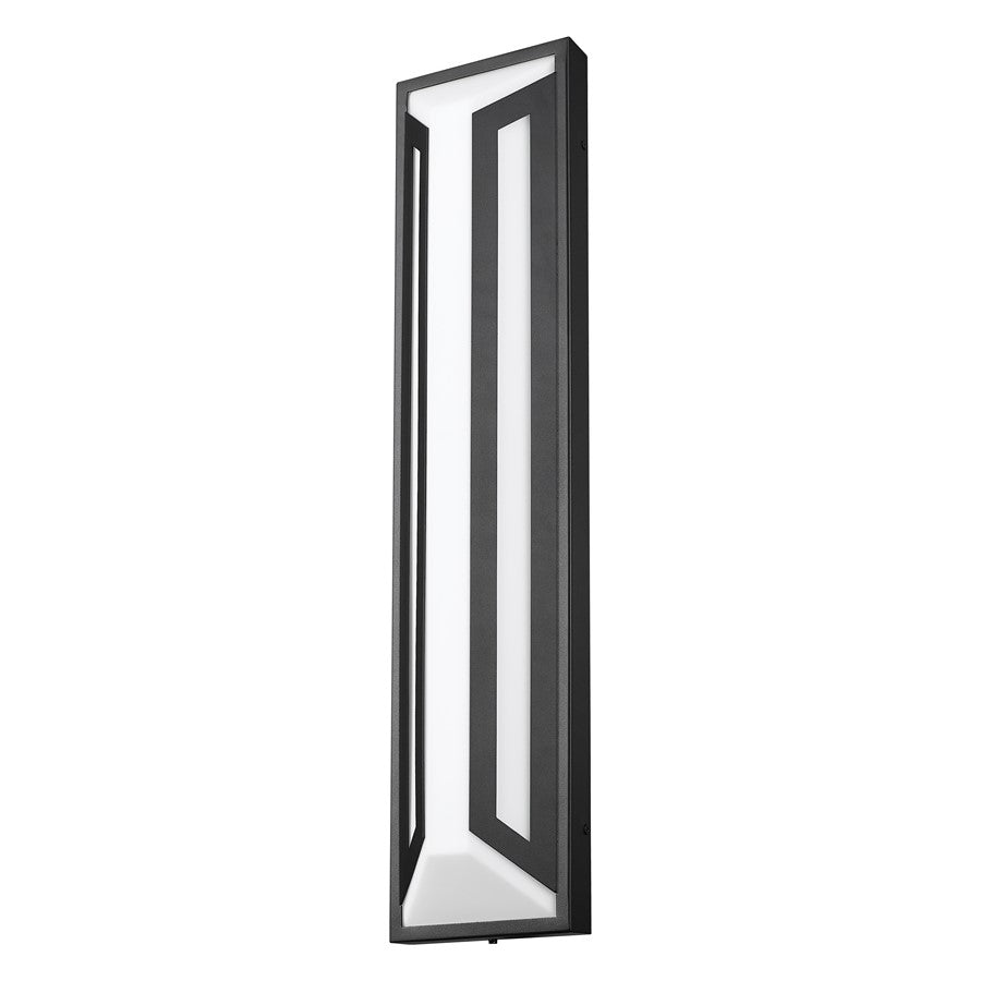 Z-Lite Banff 2Lt 28" Outdoor Wall Light, Sand Black/Opal Etched