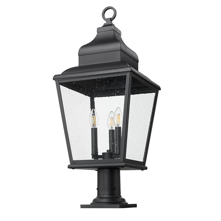 Z-Lite Raphael 3Lt 30" Outdoor Pier Mount, Black/Clear Seedy
