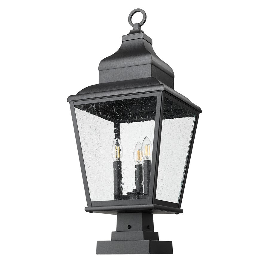 Z-Lite Raphael 3Lt 30" Outdoor Pier Mount/Square, Black/Seed