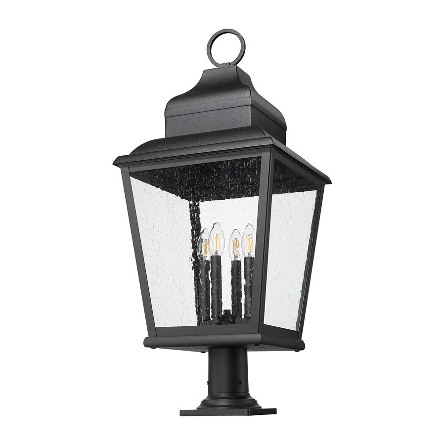Z-Lite Raphael 4Lt 35" Outdoor Pier Mount, Black/Seed