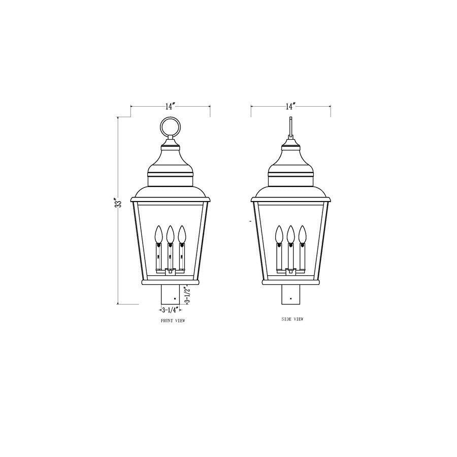 Z-Lite Raphael 4Lt 33" Outdoor Post Mount, Sand Black/Clear Seedy
